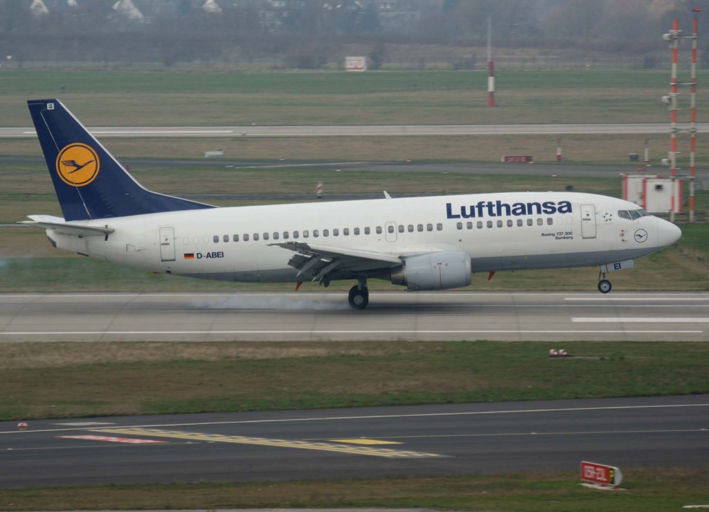 Lufthansa, D-ABEI, Boeing 737-300 (Bamberg), 2009.03.17, DUS, Dsseldorf, Germany