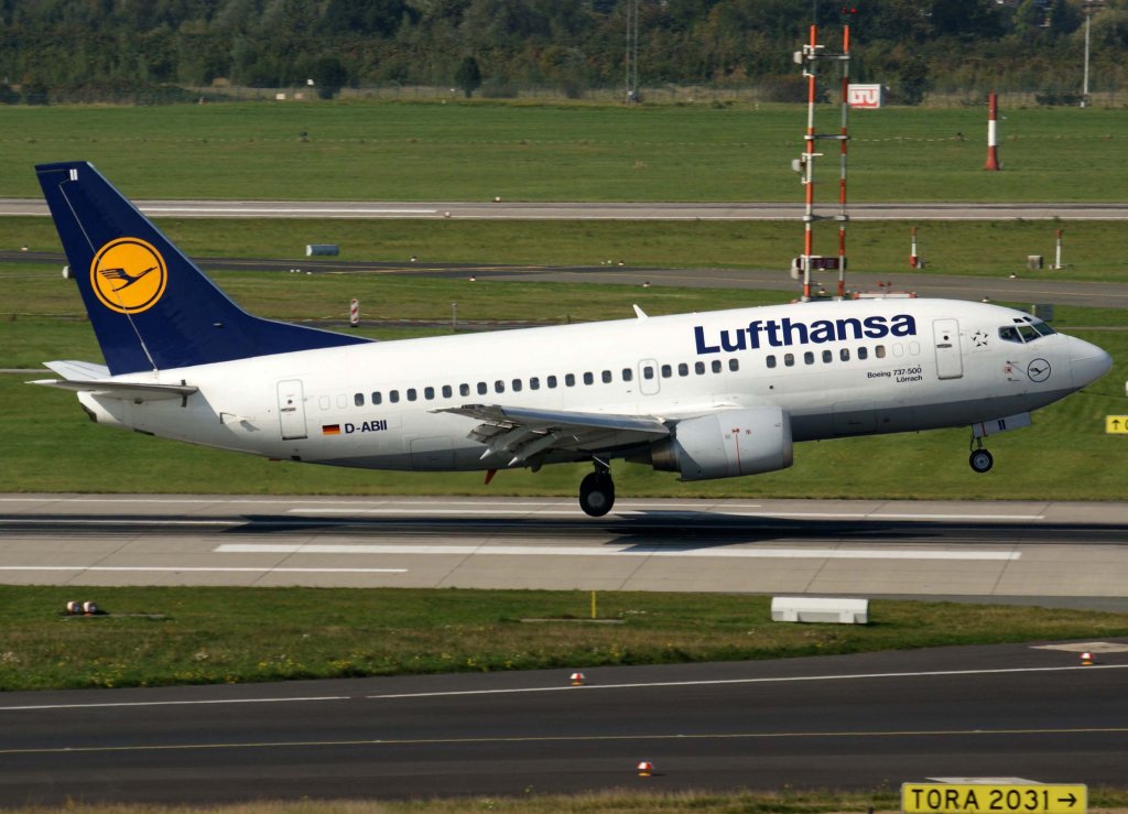 Lufthansa, D-ABII, Boeing 737-500 (Lrrach), 2008.09.26, DUS, Dsseldorf, Germany