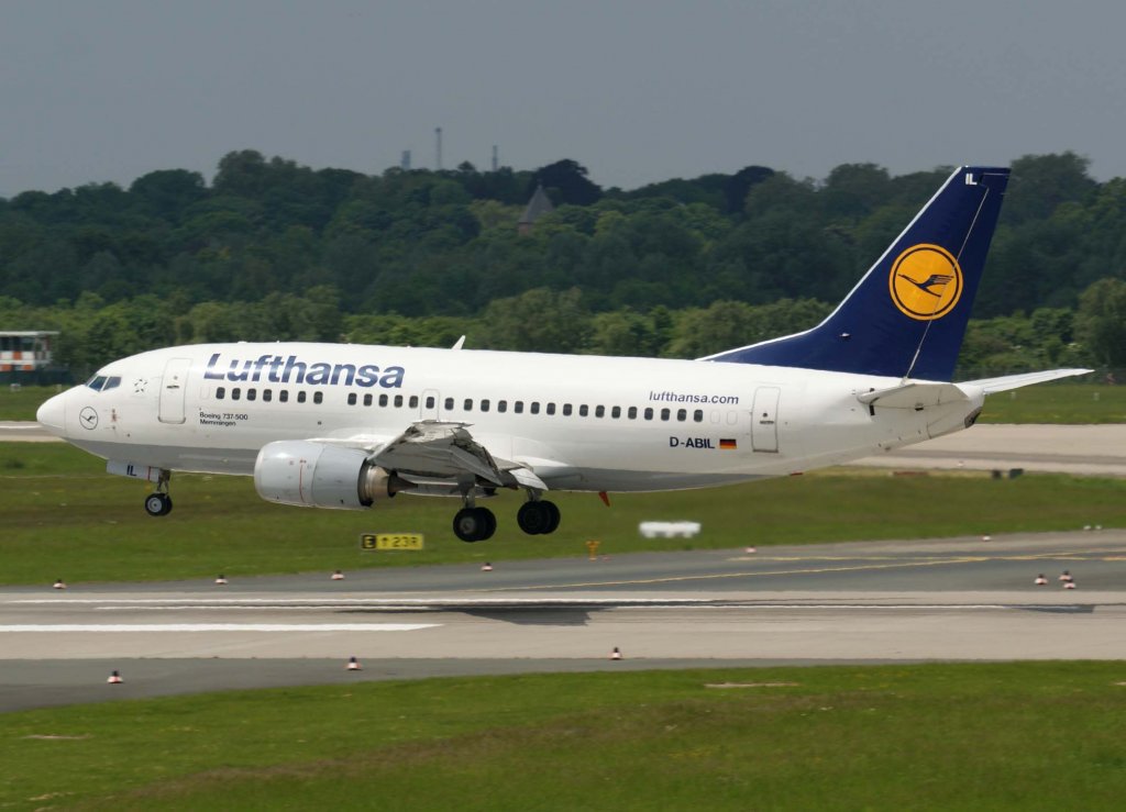 Lufthansa, D-ABIL, Boeing 737-500  Memmingen  (Sticker-lufthansa.com), 2010.05.24, DUS-EDDL, Dsseldorf, Germany 

