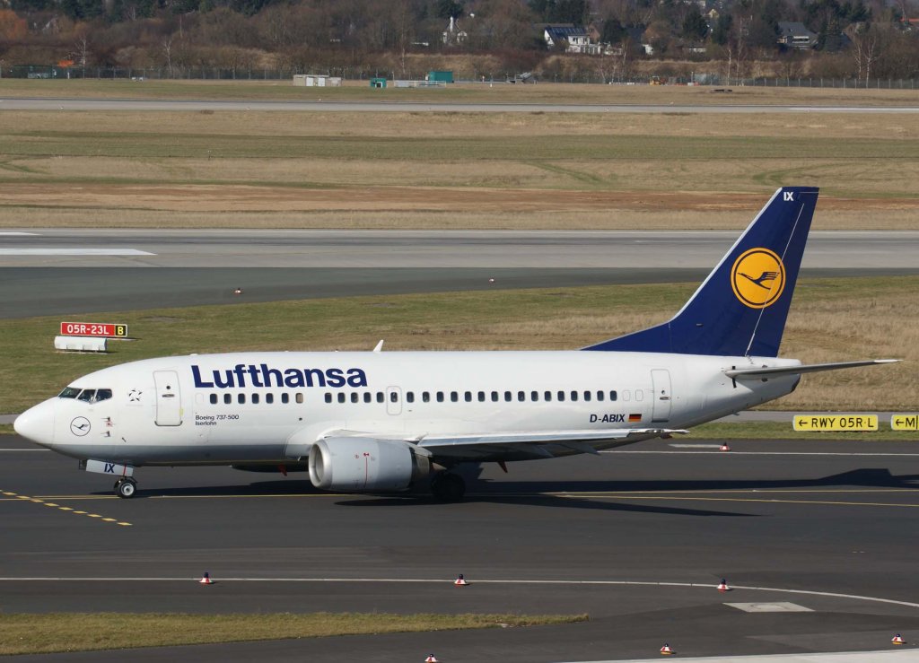 Lufthansa, D-ABIX, Boeing 737-500 (Iserlohn), 2010.03.03, DUS, Dsseldorf, Germany