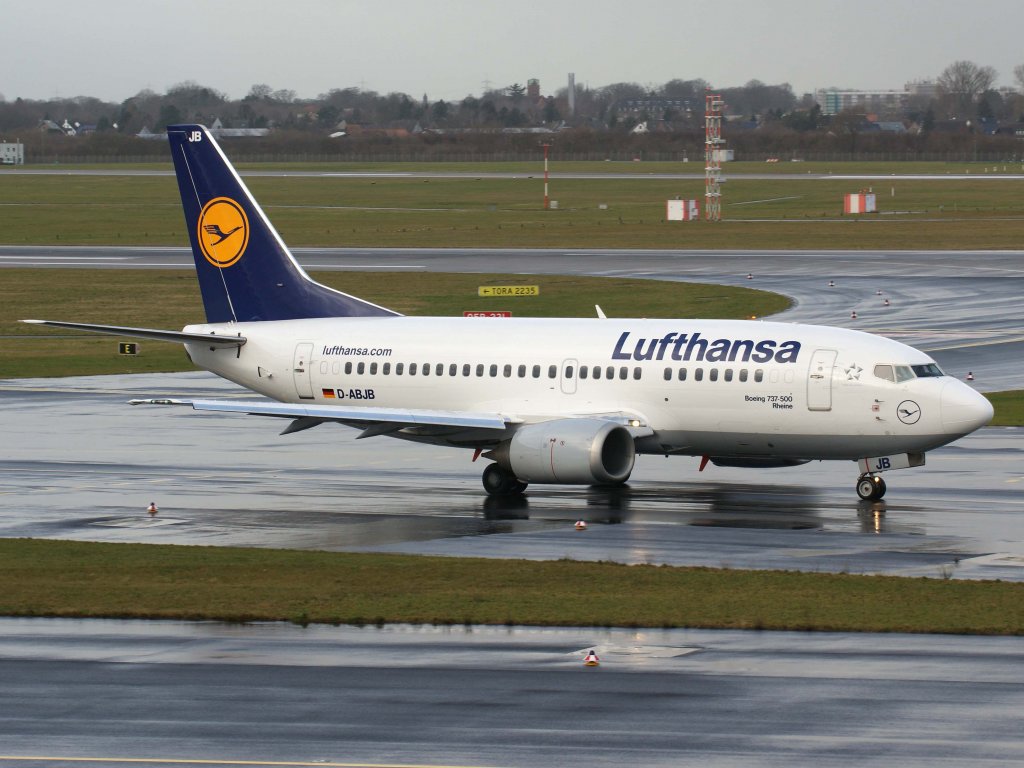 Lufthansa, D-ABJB  Rheine , Boeing, 737-500, 06.01.2012, DUS-EDDL, Dsseldorf, Germany