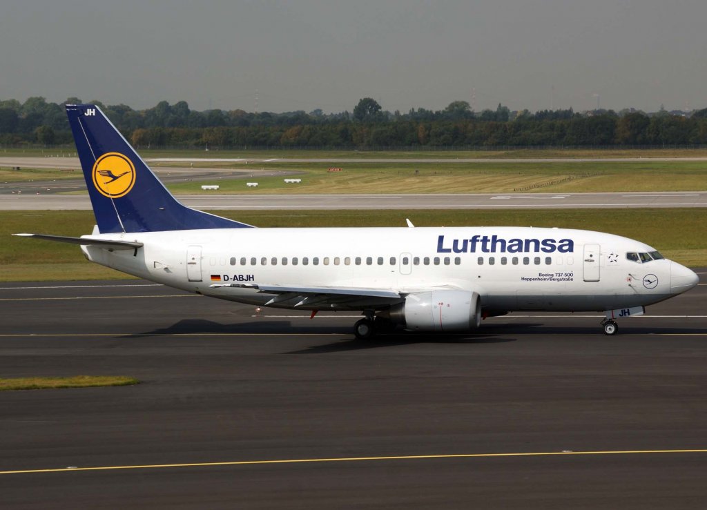 Lufthansa, D-ABJH, Boeing 737-500 (Heppenheim/Bergstrae), 2009.09.09, DUS, Dsseldorf, Germany