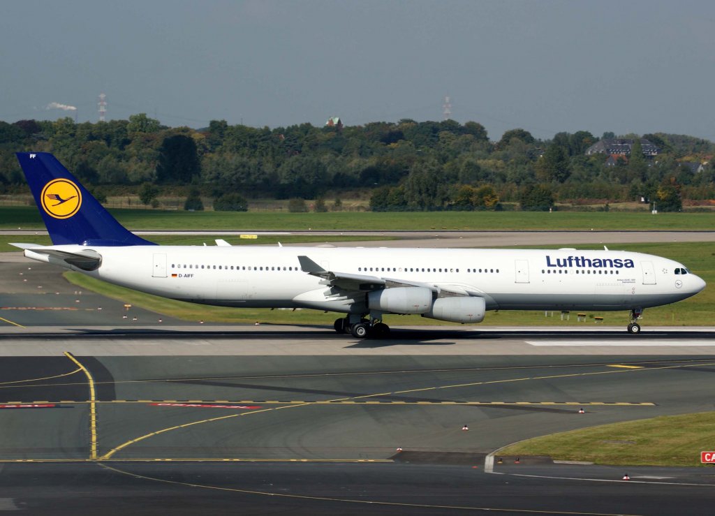 Lufthansa, D-AIFF, Airbus A 340-300 (Delmenhorst), 2008.09.26, DUS, Dsseldorf, Germany