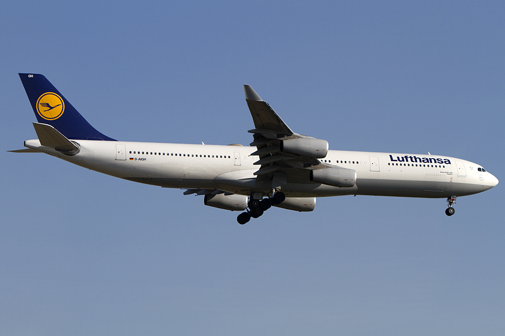 Lufthansa, D-AIGH, Airbus, A340-311, 24.04.2010, FRA, Frankfurt, Germany 


