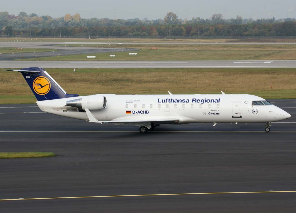 Lufthansa Regional (CityLine), D-ACHB (Meersburg), Bombardier CRJ-200 LR, 2009.10.24, DUS, Dsseldorf, Germany