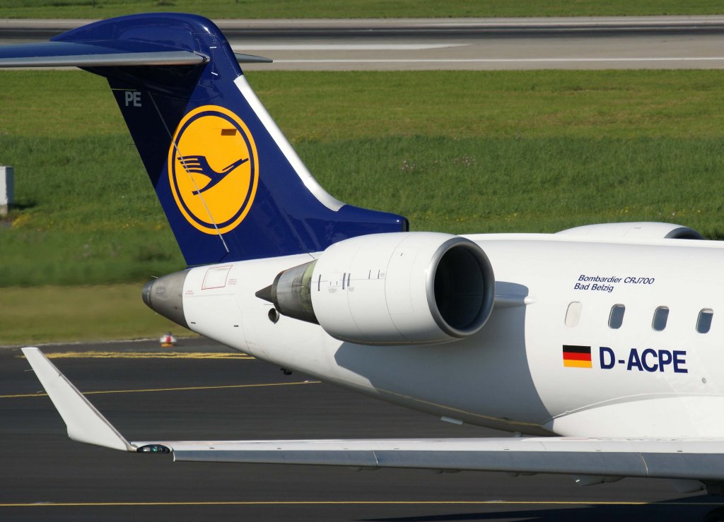 Lufthansa Regional (CityLine), D-ACPE, Bombardier CRJ-700 ER  Bad Belzig  (Seitenleitwerk/Tail), 2010.09.22, DUS-EDDL, Dsseldorf, Germany