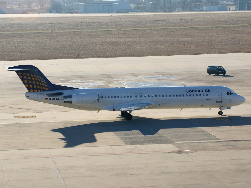 Lufthansa Regional (Contact Air), D-AFKE, Fokker, 100, 16.01.2012, STR-EDDS, Stuttgart, Germany