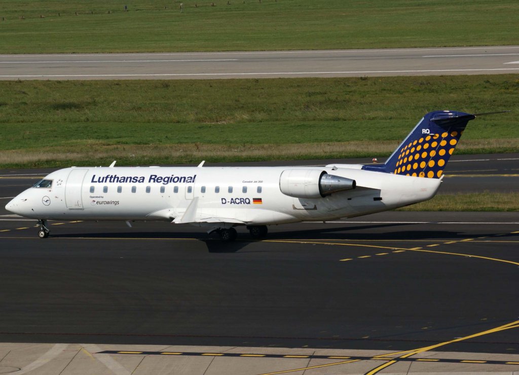Lufthansa Regional (Eurowings), D-ACRQ, Bombardier CRJ-200 LR, 2008.09.26, DUS, Dsseldorf, Germany