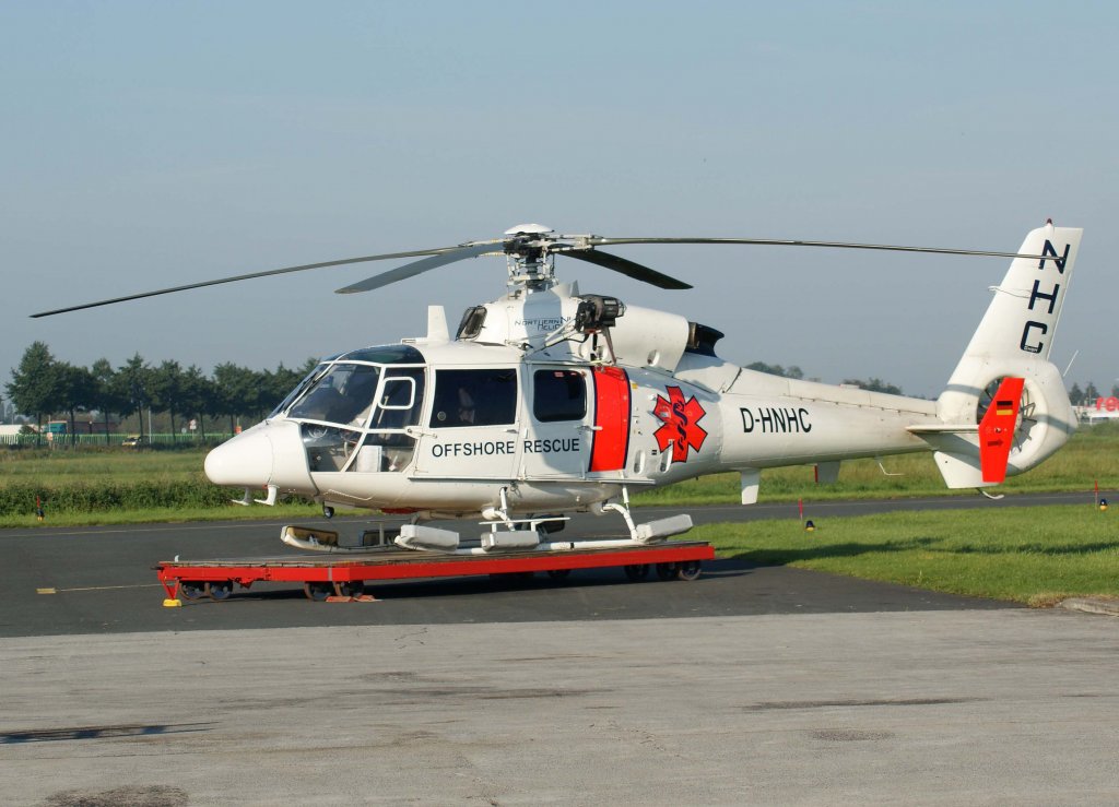 NHC-Northern Helicopter Emden (OLT), D-HNHC, Aerospatiale SA-365 C-3 Dauphin, 02.09.2011, EDWE, Emden, Germany 


