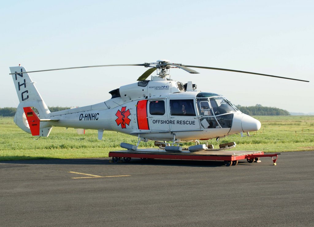 NHC-Northern Helicopter Emden (OLT), D-HNHC, Aerospatiale SA-365 C-3 Dauphin, 02.09.2011, EDWE, Emden, Germany 
