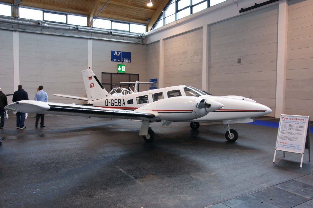 Privat, D-GEBA, Piper, PA-34-200 T Seneca II, 18.04.2012, Aero 2012 (EDNY-FDH), Friedrichshafen, Germany
