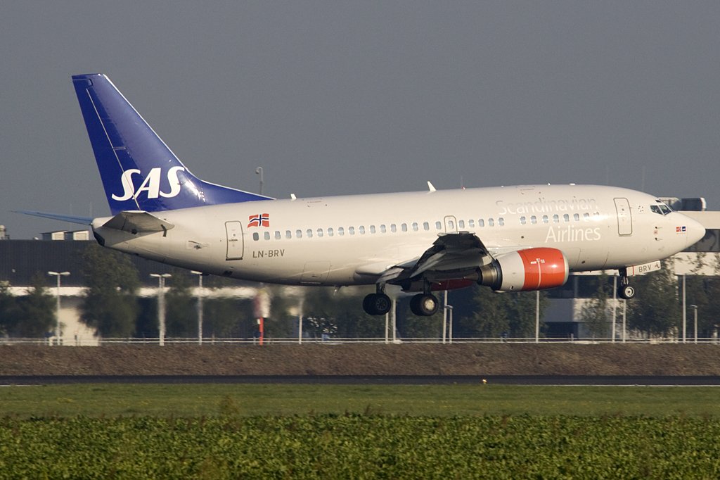 SAS, LN-BRV, Boeing, B737-505, 19.09.2009, AMS, Amsterdam, Niederlande 

