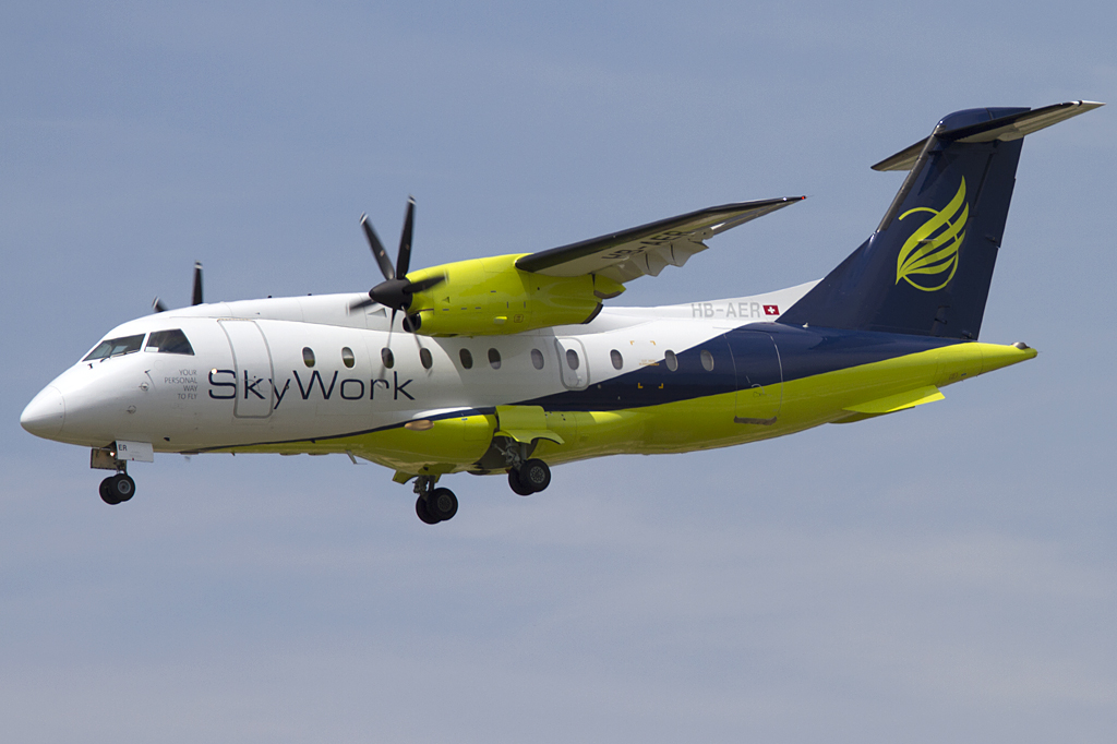 Skywork Airlines, HB-AER, Dornier, DO-328-110, 18.06.2011, BCN, Barcelona, Spain 





