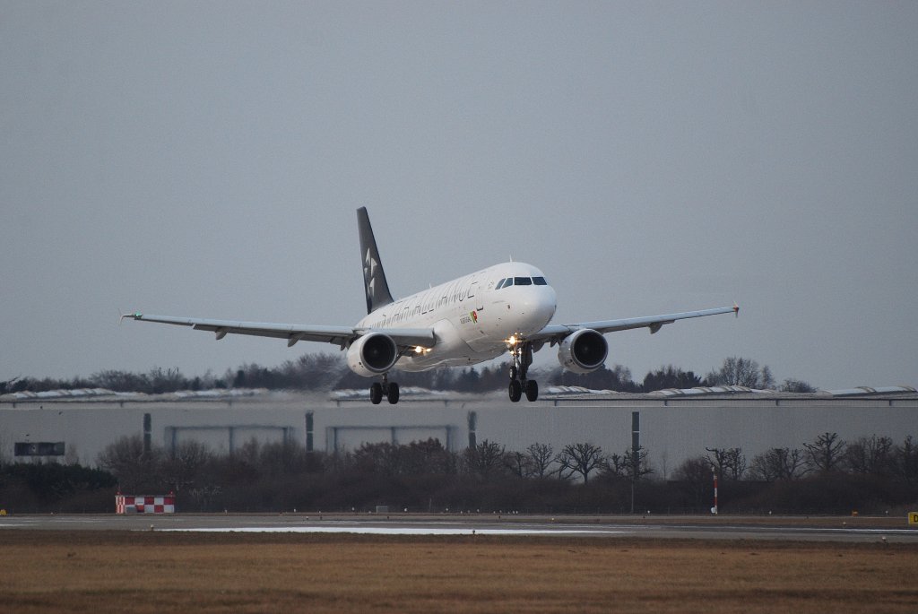 Star Alliance Airbus A320 CS-TNP der TAP kurz vor der Landung in Hamburg Fuhlsbttel am 12.03.11
