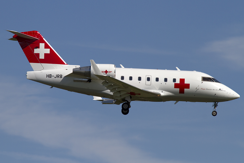 Swiss Air Ambulance - REGA, HB-JRB, Bombardier, CL-600-2B16 Challenger-604, 03.10.2010, ZRH, Zrich, Switzerland 





