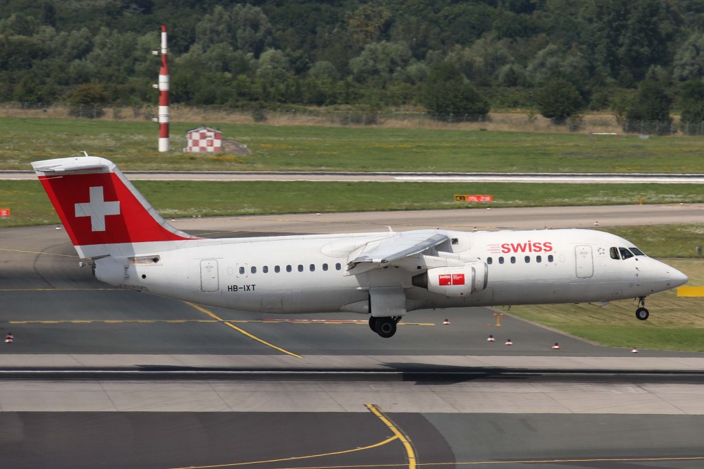 Swiss European Airlines, HB-IXT  Ottenberg 681m , BAe/Avro, 146-300/RJ-100, 11.08.2012, DUS-EDDL, Dsseldorf, Germany 
