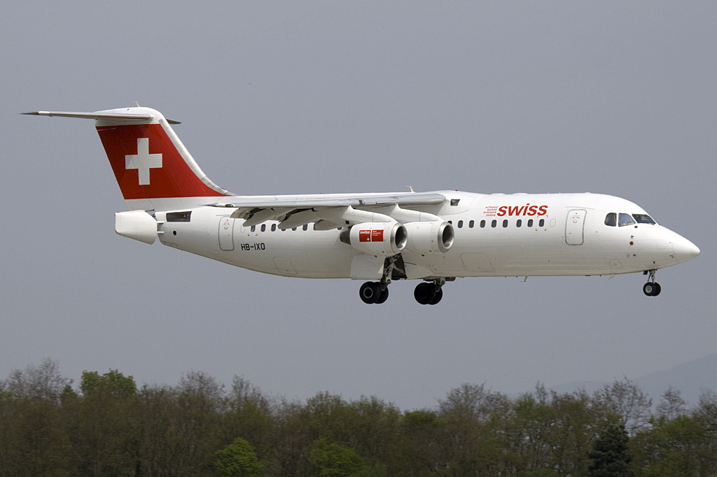 Swiss, HB-IXO, BAe, ARJ-100, 25.04.2010, BSL, Basel, Switzerland 


