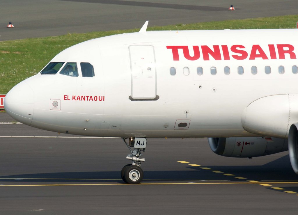 Tunisair, TS-IMJ, Airbus A 319-100  El Kantaoui  (Nase/Nose), 29.04.2011, DUS-EDDL, Dsseldorf, Germany

