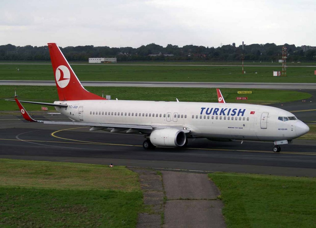Turkish Airlines, TC-JGD, Boeing 737-800 wl (Nevsehir), 2007.09.11, DUS, Dsseldorf, Germany