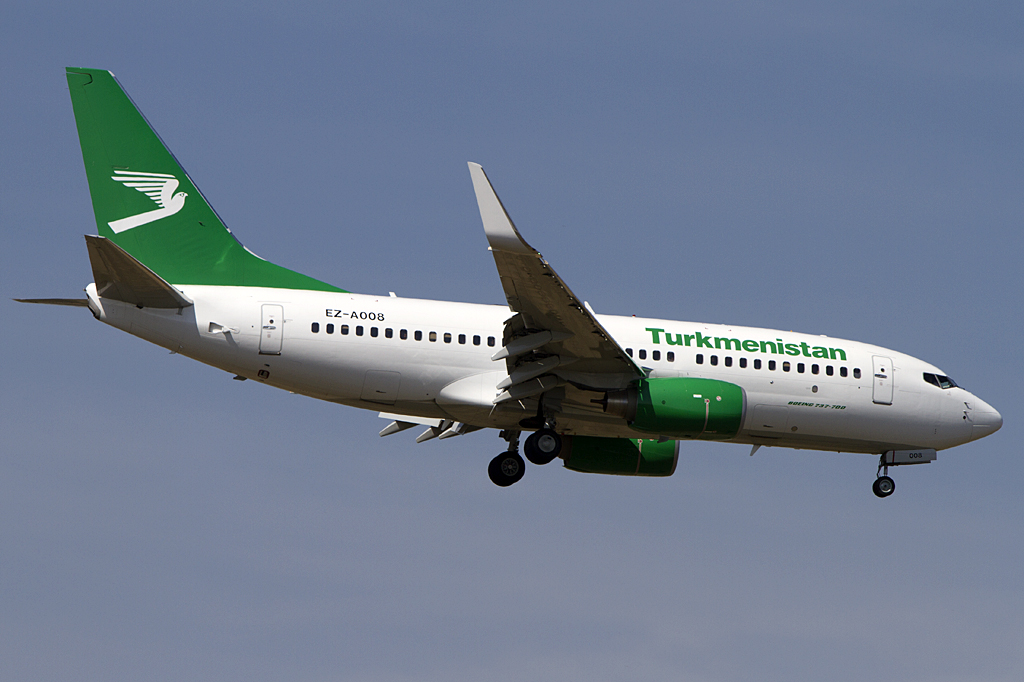 Turkmenistan Airlines, EZ-A008, Boeing, 737-7GL, 24.04.2010, FRA, Frankfurt, Germany 

