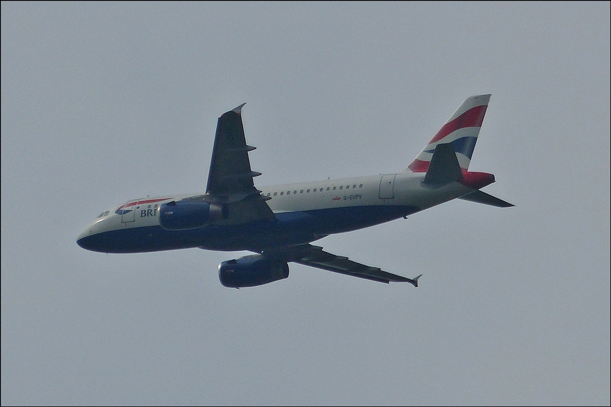 . G-EUPV  Airbus 319-131 der British Airways aufgenommen in der Nähe von Echternach (L) am 20.07.2014