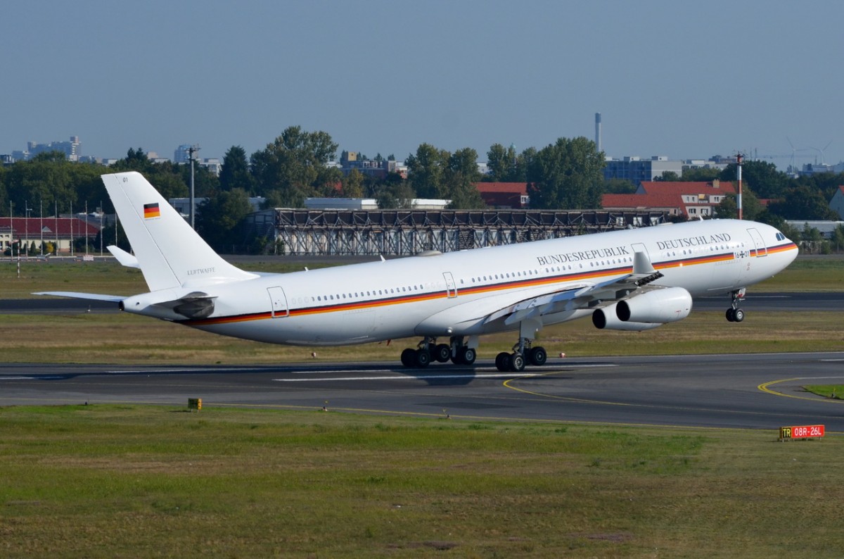 16 + 01 deutsche Luftwaffe Airbus A340-313    in Tegel am 04.09.2014 gestartet