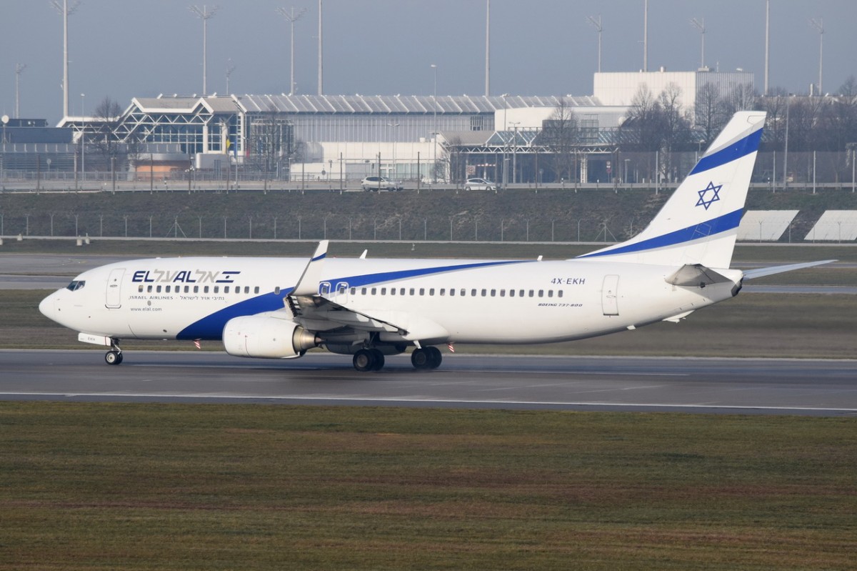 4X-EKH El Al Israel Airlines Boeing 737-85P(WL)   a11.12.2015 in München beim Start