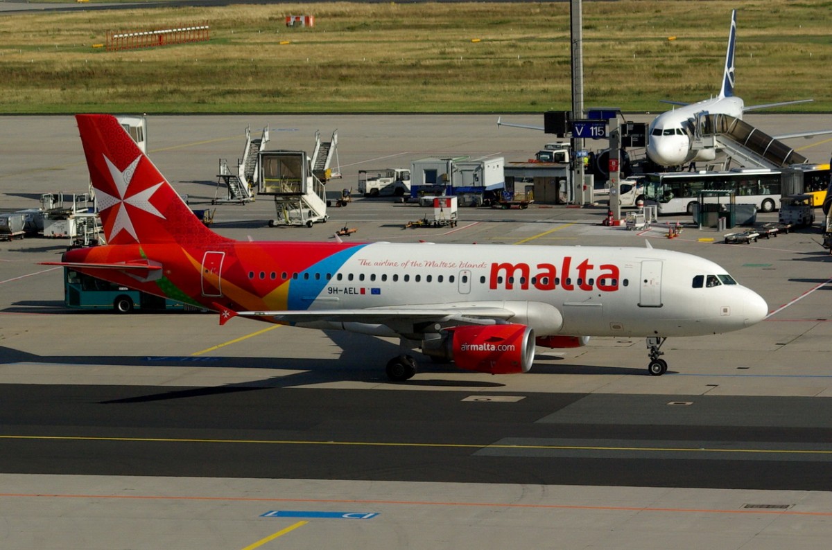 9H-AEL Air Malta Airbus A319-112   in Frankfurt zum Start am 15.07.2014