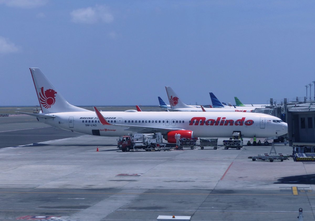 9M-LNG, Boeing 373-9GP(ER), Malindo Air, Denpasar International Airport (DPS), 17.9.2017