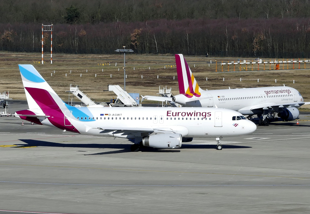 A 319-132 Eurowings, D-AGWT taxy in CGN - 25.02.2018