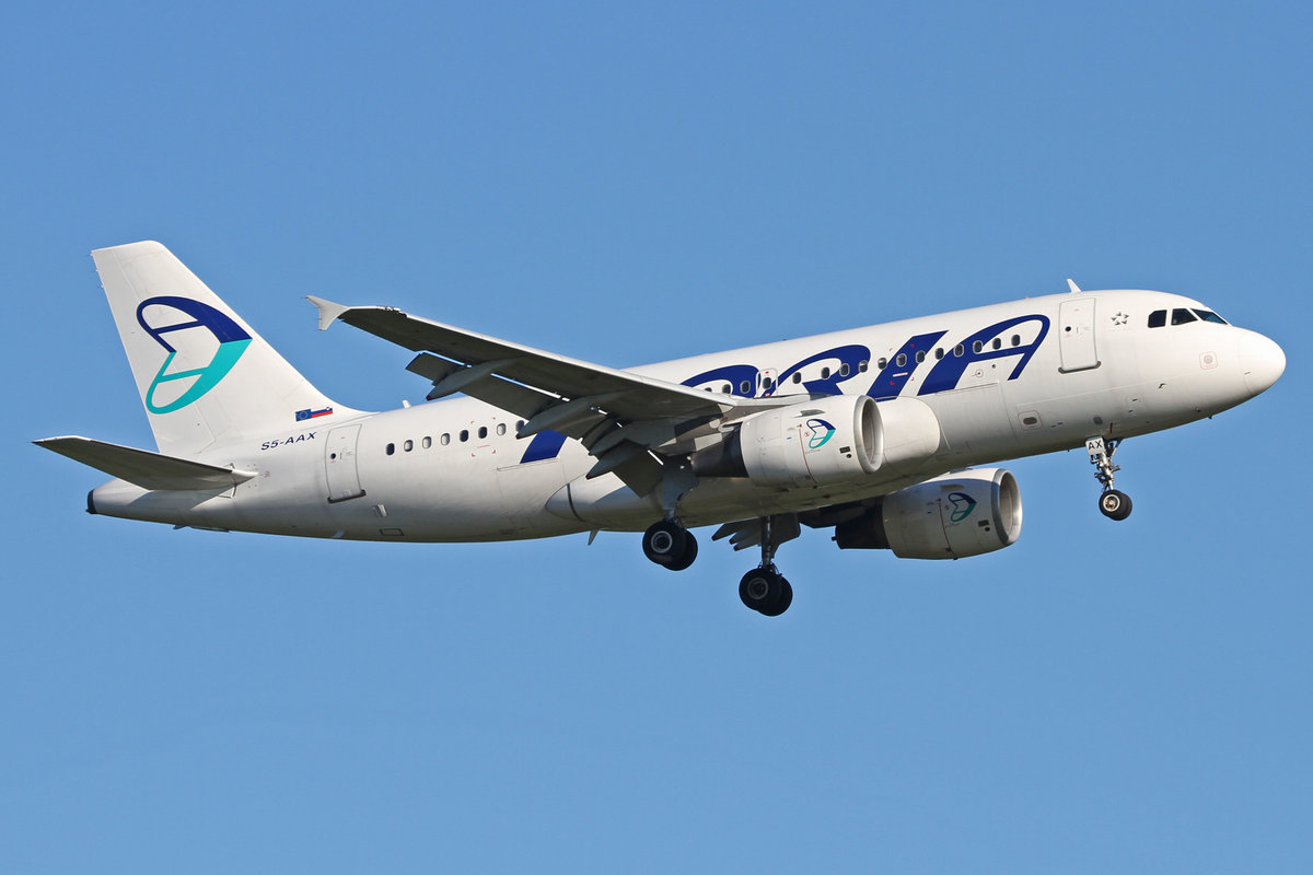 Adria Airways (JP-ADR), S5-AAX, Airbus, A 319-111, 24.08.2016, FRA-EDDF, Frankfurt, Germany