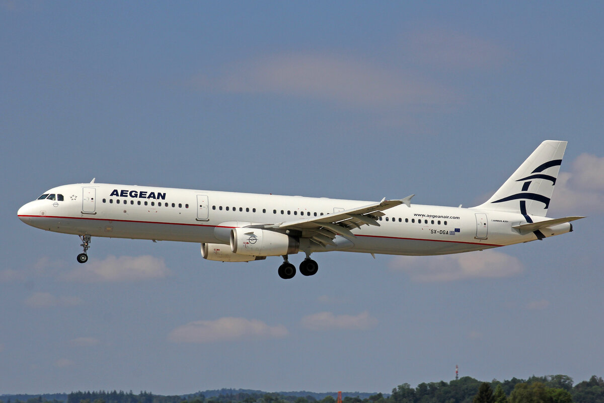 Aegean Airlines, SX-DGA, Airbus, A321-231, msn: 3878, 10.Juli 2022, ZRH Zürich, Switzerland.