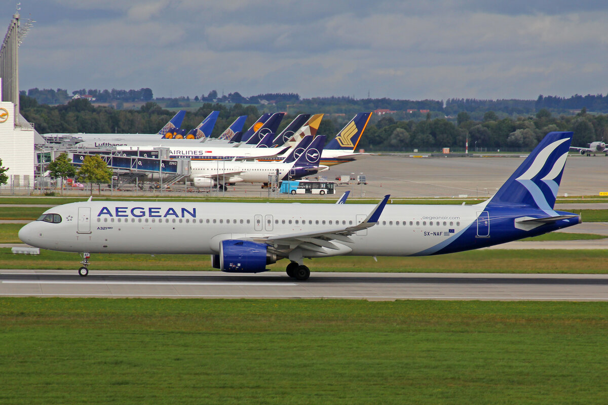 Aegean Airlines, SX-NAF, Airbus A321-271NX, msn: 10920, 10.September 2022, MUC München, Germany.