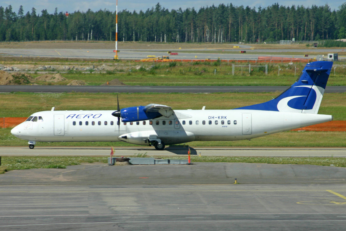 Aero Airlines, OH-KRK, ATR 72-201, msn: 251, 28.Juli 2005, HEL Helsinki, Finnland. 