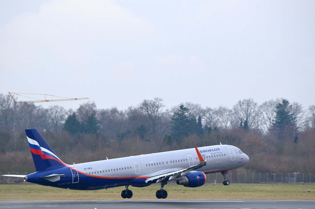Aeroflot Airbus A321 VP-BKQ beim Start am Airport Hamburg Helmut Schmidt am 22.02.18
