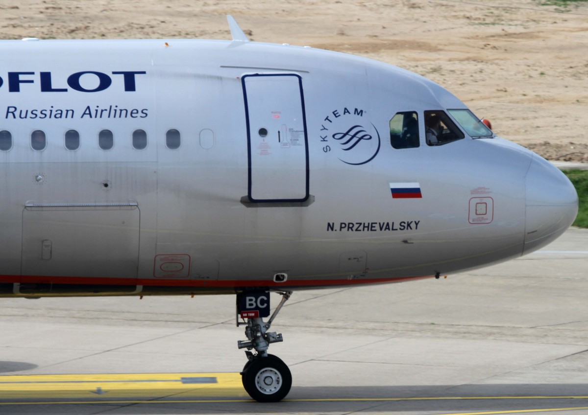 Aeroflot, VQ-BBC  N.Przhevalsky , Airbus, A 320-200 (Bug/Nose), 02.04.2014, DUS-EDDL, Dsseldorf, Germany 