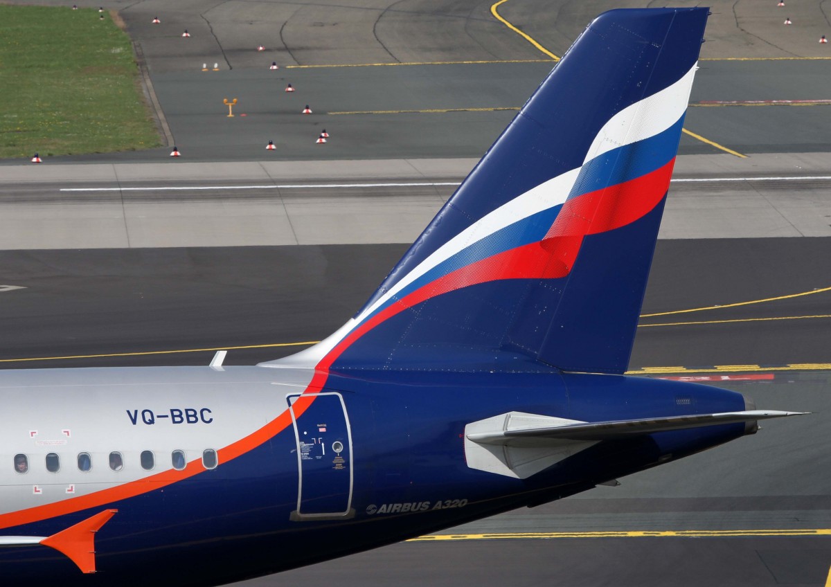 Aeroflot, VQ-BBC  N.Przhevalsky , Airbus, A 320-200 (Seitenleitwerk/Tail), 02.04.2014, DUS-EDDL, Dsseldorf, Germany 