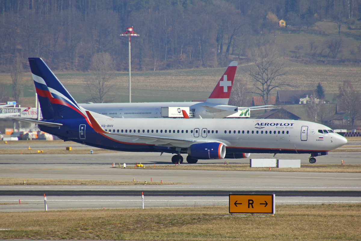 Aeroflot, VQ-BHV, Boeing 737-8LJ, msn: 41237/7277,  Nikolay Nosov , 27.Februar 2019, ZRH Zürich, Switzerland.