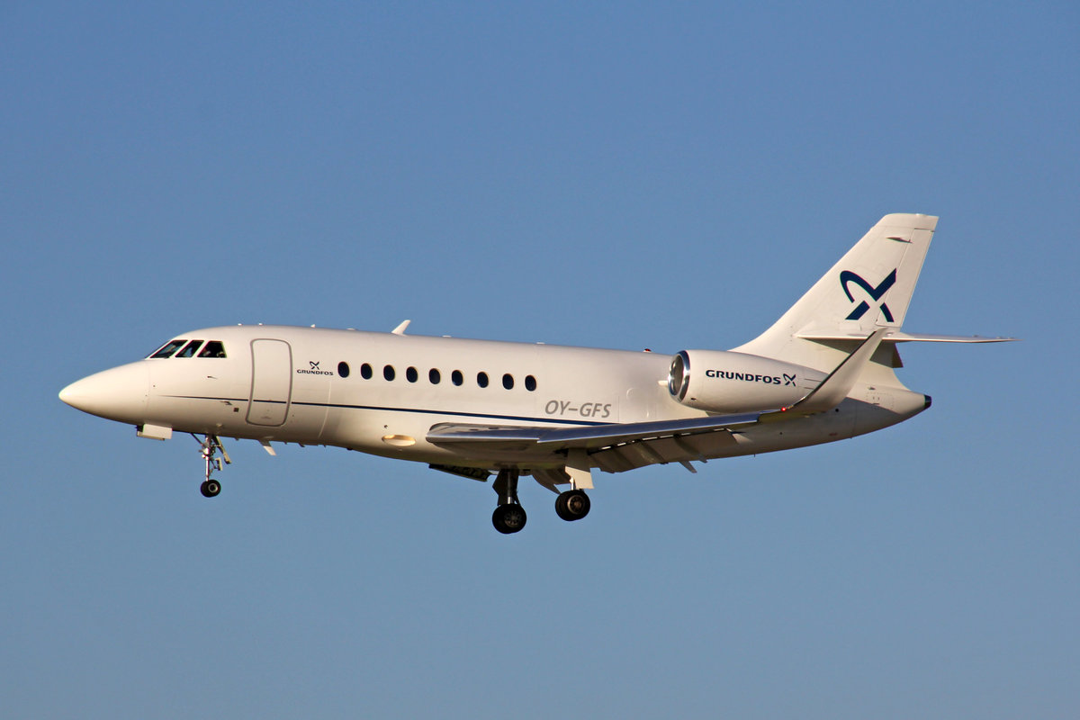 Air Alsie, OY-GFS, Dassault Falcon 2000LXS, msn: 314, 20.September 2019, ZRH Zürich, Switzerland.
