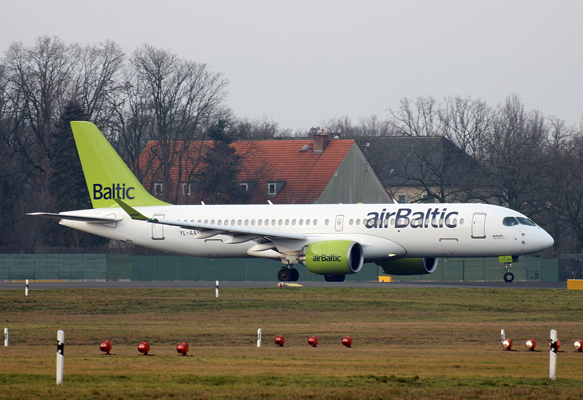 Air Baltic, Airbus A 220-300, YL-AAS, TXL, 15.02.2020
