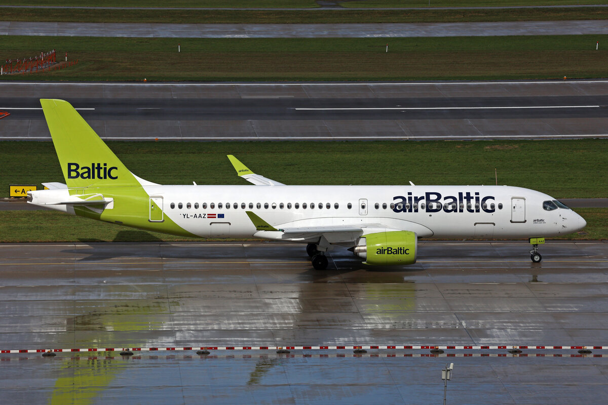 Air Baltic, YL-AAZ, Airbus A220-371, msn: 55114, 14.Oktober 2023, ZRH Zürich, Switzerland.
