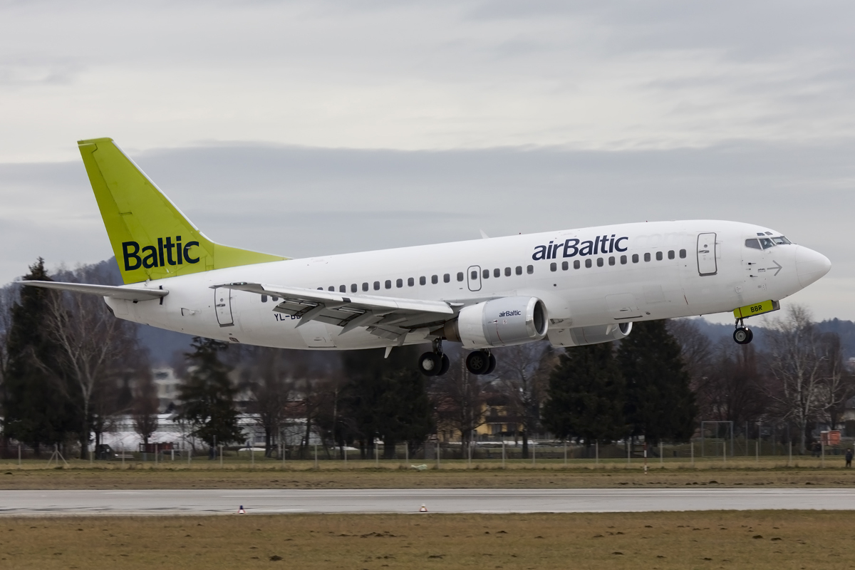 Air Baltic, YL-BBR, Boeing, B737-31S, 09.01.2016, SZG, Salzburg, Austria 



