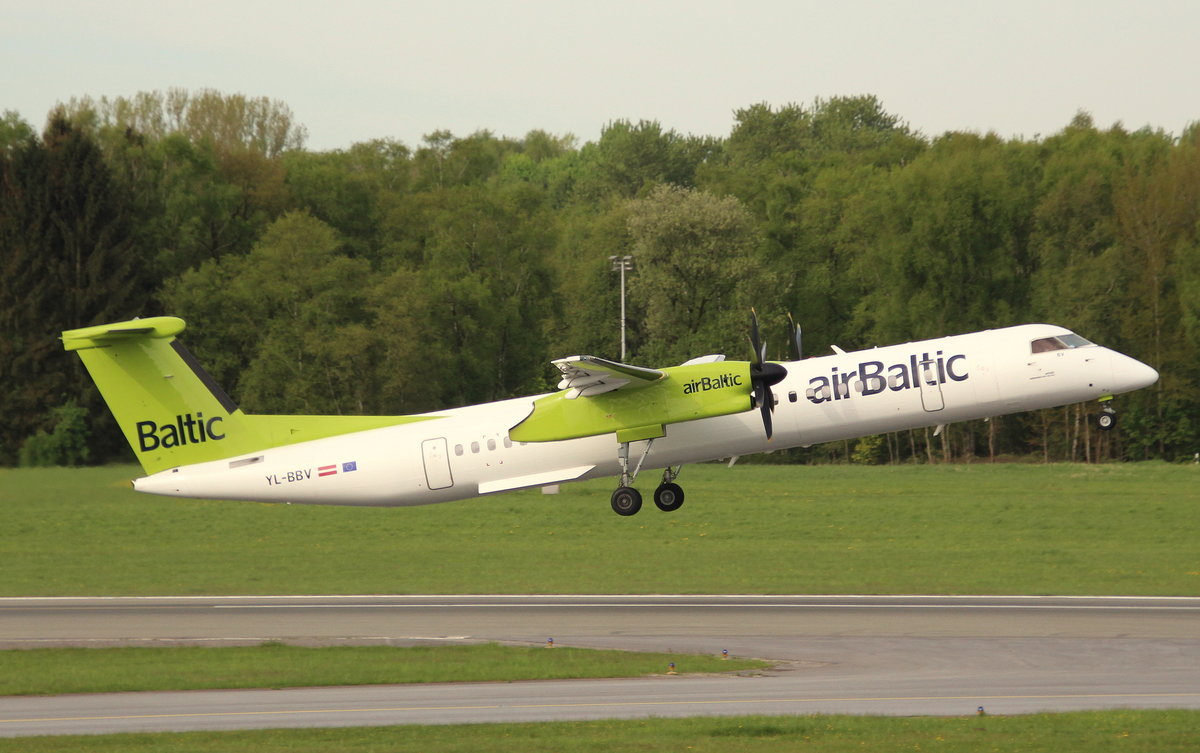Air Baltic, YL-BBV, MSN 4444, De Havilland Canada DHC8-402Q Dash 8, 05.05.2018, HAM-EDDH, Hamburg, Germany 