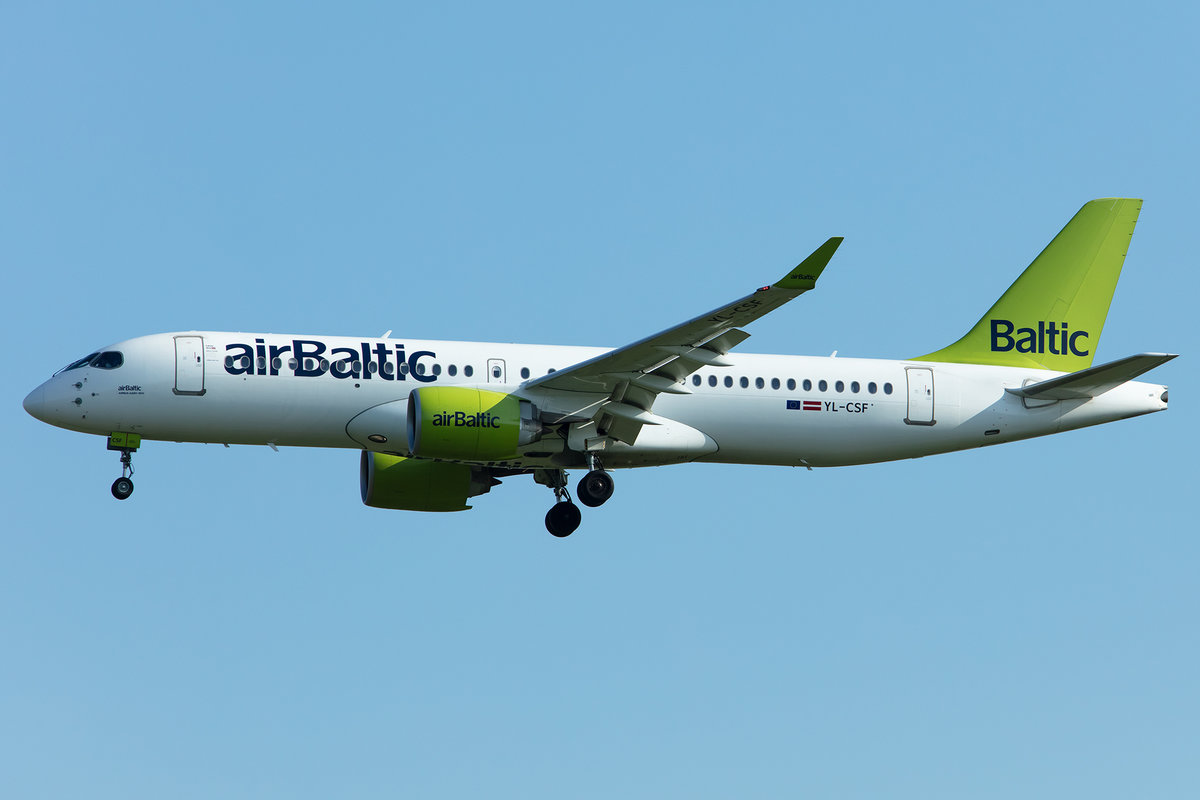 Air Baltic, YL-CSF, Airbus, A220-300, 02.05.2019, MUC, München, Germany


