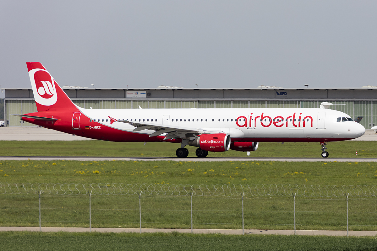 Air Berlin, D-ABCC, Airbus, A321-211, 11.05.2016, STR, Stuttgart, Germany 



