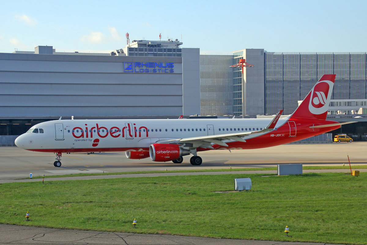 Air Berlin (Operated by Belair Airlines), HB-JOV,Airbus A321-211, 5.Oktober 2017, ZRH Zürich, Switzerland.