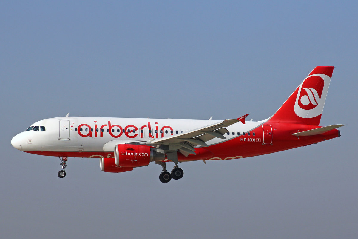 Air Berlin (Operated by Belair Airlines), HB-IOX, Airbus A319-112, 13.September 2016, ZRH Zürich, Switzerland.