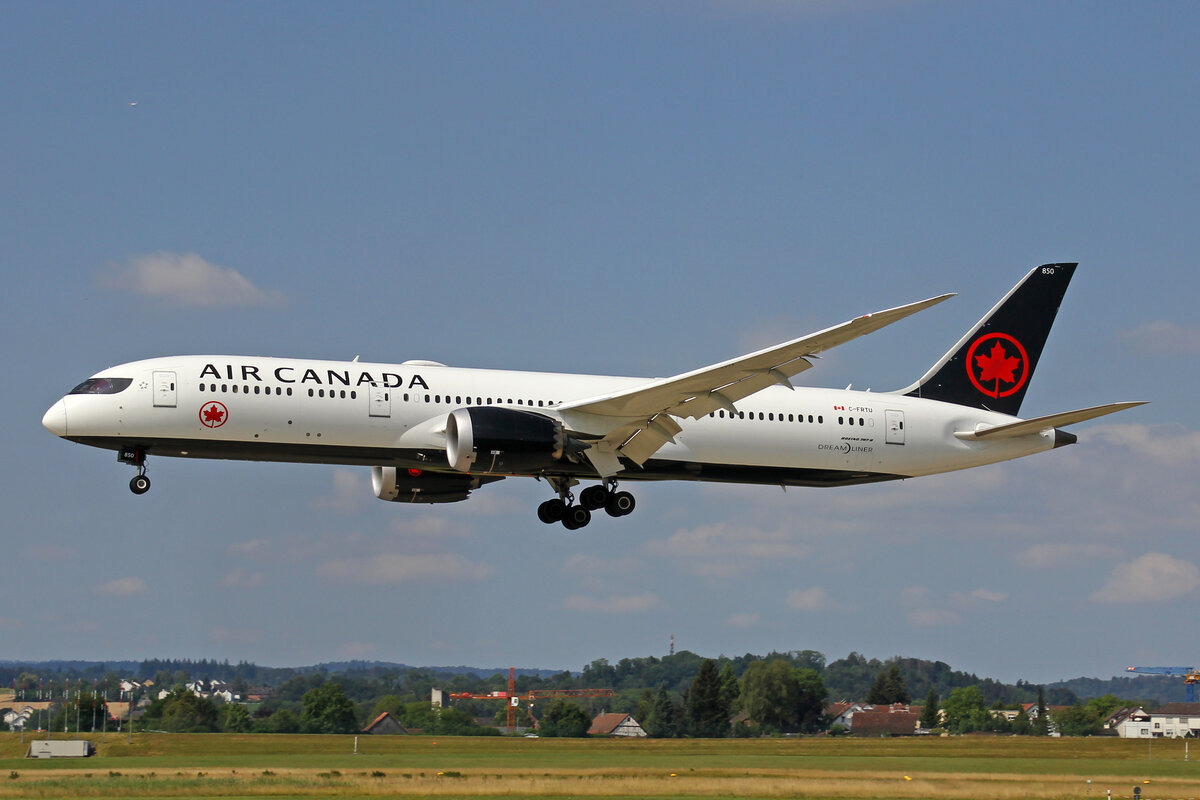 Air Canada, C-FRTU, Boeing B787-9, msn: 37183/567, 10.Juli 2022, ZRH Zürich, Switzerland.