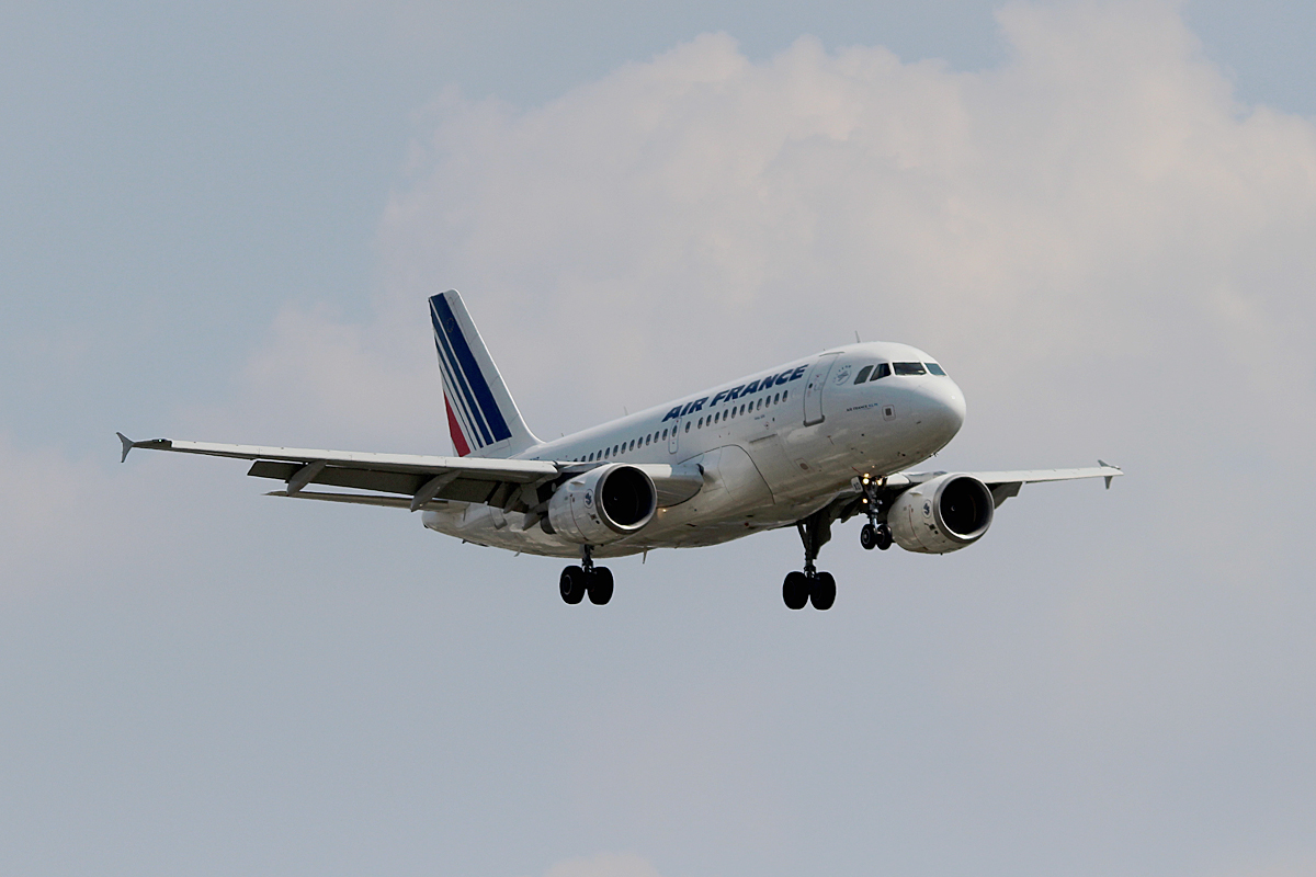 Air France A 319-111 F-GRXD bei der Landung in Berlin-Tegel am 08.08.2014