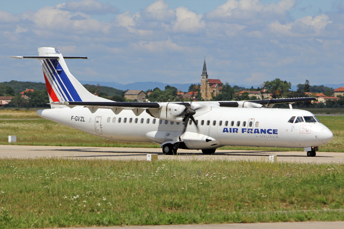 Air France by Airlinair, F-GVZL, ATR 72-212A(-500), msn: 553, 09.Juli 2012, LYS Lyon, France.